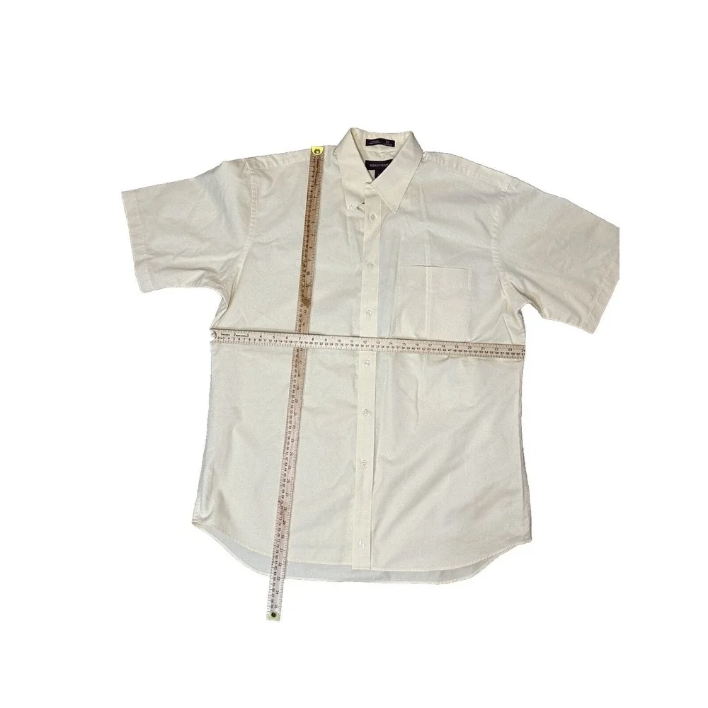 Nordstrom‎ Mens Button Down Shirt Size Large Short Sleeve Casual Dress Shirt